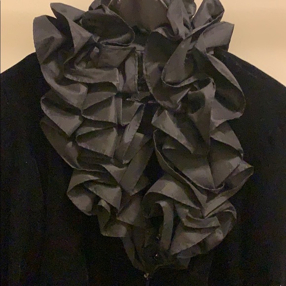 For a Holiday Party! Black Velvet & Taffeta Blouse - Picture 2 of 5